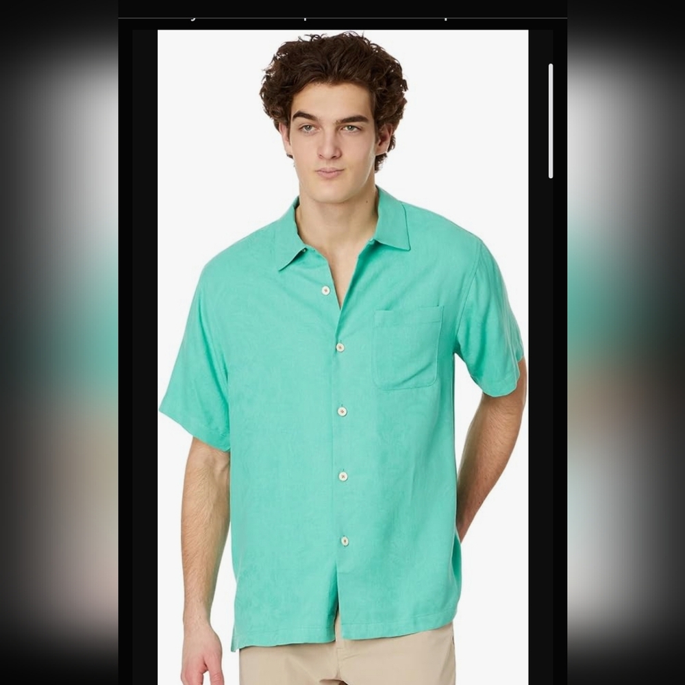 Tommy Bahama Teal Green Short-Sleeve Button-Down Shirt